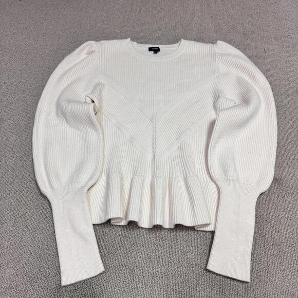 Express White Ribbed Sweater - Picture 5 of 11